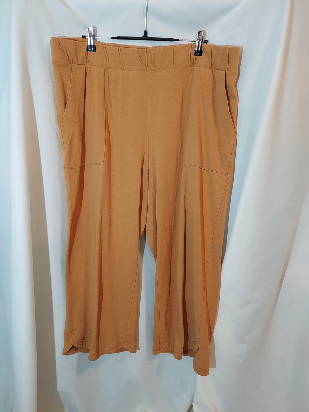 Pure Jill J. Jill Golden Amber Cotton Linen Wide Leg Crop Pants Size XL